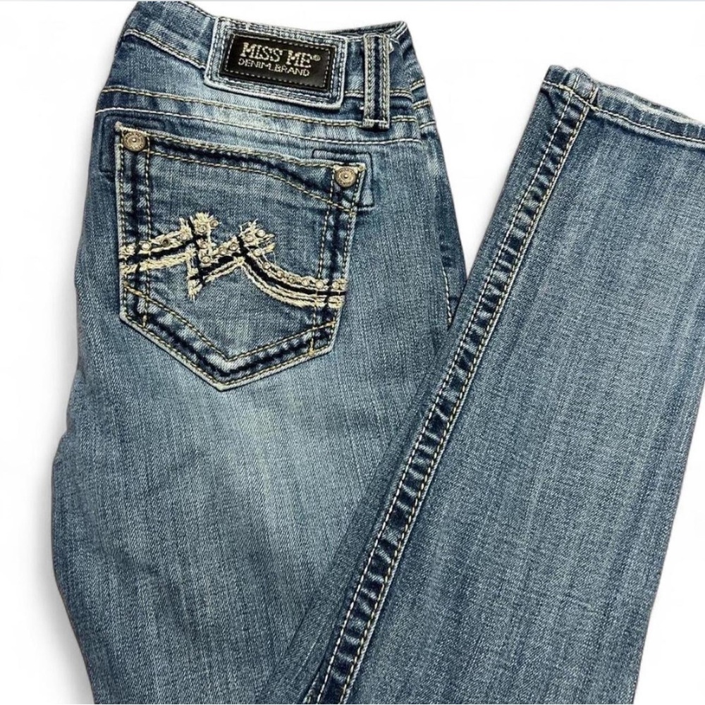 Miss Me Light Blue Denim Jeans with Embroidery
